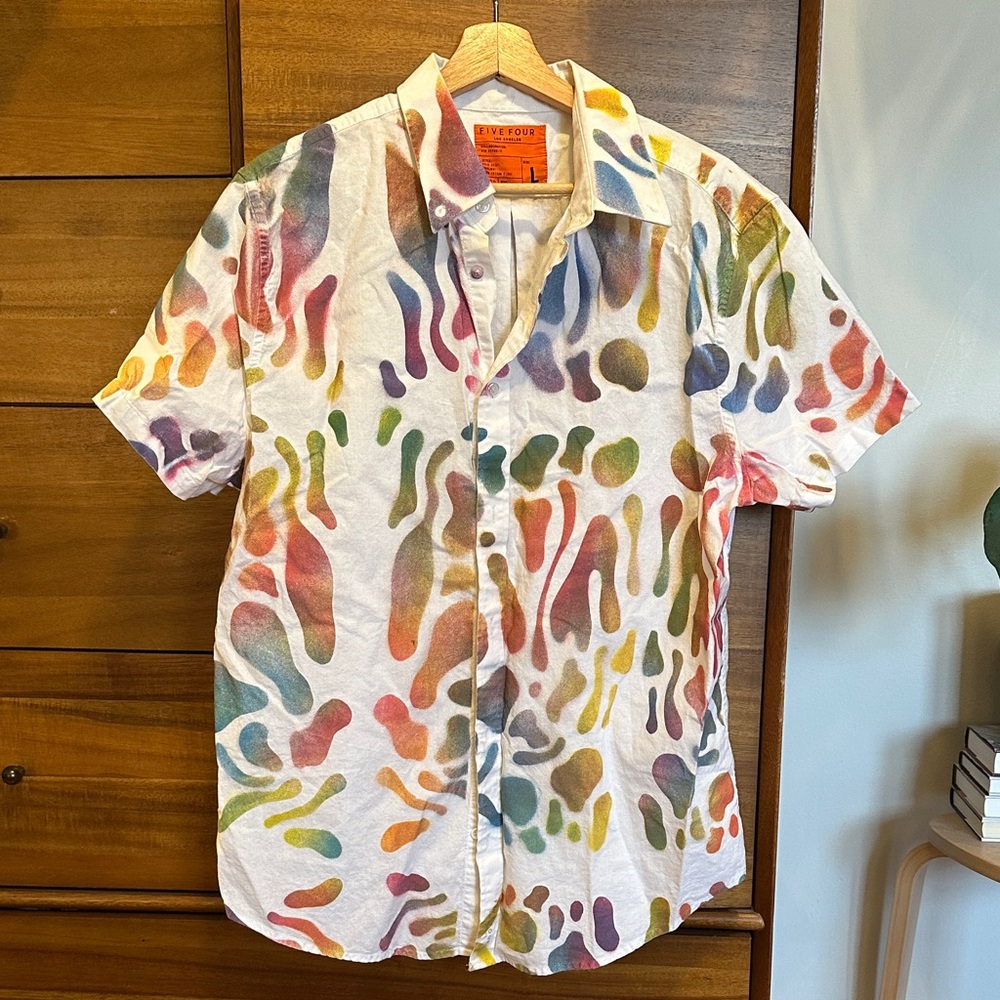 One of Kind Henry Kramer Artist Multicolor Abstract Shirt